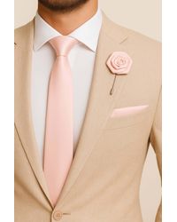 AJVANI - Formal Wedding Pocket Square + Bowtie + Flower Buttonhole Pin + Tie Set - Lyst