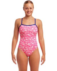 Funkita - Beached Bae Single Strap Swimsuit - Pink/blue - Lyst