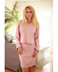 Love Lace - Office Cotton Oversized Long Sleeve Mini Dress - Lyst