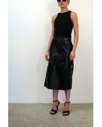 Religion - Orbit Faux Leather Midi Skirt - Lyst