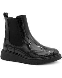 Pavers - Wide Fit Wedge Heel Slip On Ankle Boots - Lyst