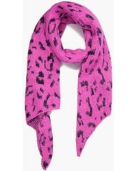 SARTA - Asymmetric Heavyweight Scarf With Glitter Leopard Print - Lyst