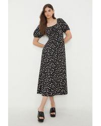 Dorothy Perkins - Ditsy Ruched Scoop Neck Midi Dress - Lyst