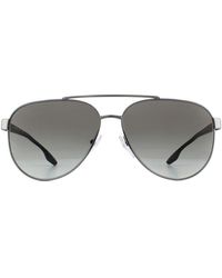 Prada - Aviator Gunmetal Grey Gradient Sunglasses - Lyst