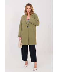 Love Lace - Elegant Foam Coat With Lapels & Brooch - Lyst
