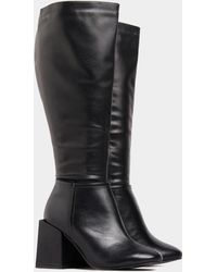 Yours - Extra Wide Fit Knee High Heeled Boots - Lyst
