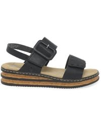 Rieker - 'Page' Wedge Heel Sandals - Lyst