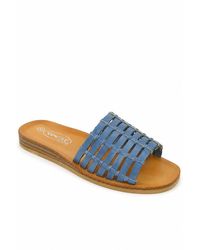 Spot on - Woven Strap Flat Slip-On Summer Mule Sandals - Lyst