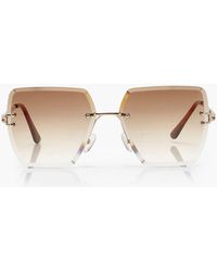 Boohoo - Square Brown Lens Oversized Sunglasses - Lyst