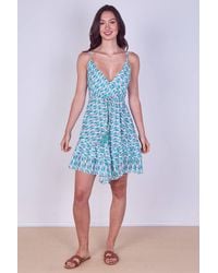 ELAINA FASHION - Boho Printed Cotton Mini Dress - Lyst
