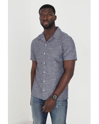 Brave Soul - Bryant' Cotton Short Sleeve Revere Collar Shirt - Lyst