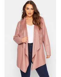 Yours - Faux Leather Waterfall Jacket - Lyst