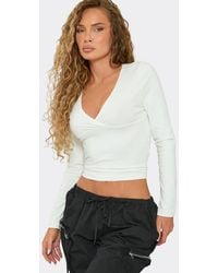 EGO - Long Sleeve V-Neck Top - Lyst
