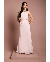 Coast - Satin Lace Back Detail Maxi Bridesmaid Dress - Lyst