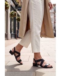 Spot on - Elastic Strap Low Heel Comfort Sandals - Lyst