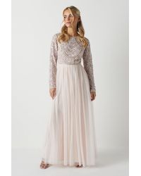 Coast - Petite Pearl Embellished Bodice Bridesmaids Tulle Skirt Dres - Lyst