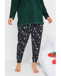 Yours - Christmas Print Cuffed Pyjama Bottoms - Lyst