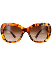 Versace - Rectangle Light Havana Brown Gradient Sunglasses - Lyst