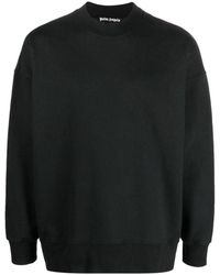 Palm Angels - Patched Logo Vintage Black Crew Neck Sweater - Lyst