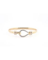 Jewelco London - 9Ct Cz Hook Noose Rope Loop Stirrup 4Mm Baby Bangle Bracelet - Lyst