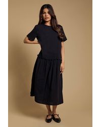 Dorothy Perkins - Petite Dropped Waist T-Shirt Midi Dress - Lyst