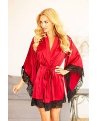 KDMD - Satin Housecoat With Wide Sleeves - Lyst
