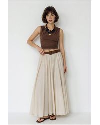 Bianco Lucci - High-Waist Pleated Maxi Skirt - Lyst