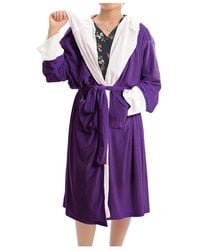 MODISHION - Flannel Hooded Dressing Gown - Lyst