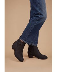 Good for the Sole - Extra Wide Fit Leita Faux Suede Block Heel Buckle Ankle Boot - Lyst