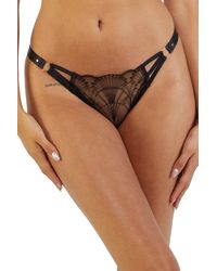 Wolf & Whistle - Pip Black Deco Embroidered Caged Brief - Lyst