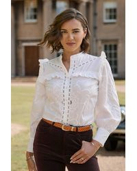 Joe Browns - Beautiful Embroidered Button Through Blouse With Frill Detail - Lyst
