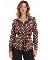 MixRay - Polka Dot Tie Detail Button-Up Shirt - Lyst