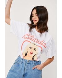 Nasty Gal - Blondie Cropped Graphic Band T-shirt - Lyst