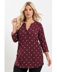 Yours - Spot Print Half Placket Shirt - Lyst