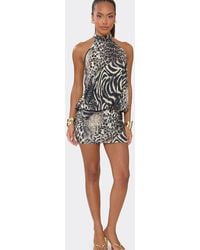 EGO - Blouson Style Sleeveless Animal Print Mini Dress - Lyst