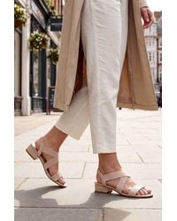 Spot on - Elastic Strap Low Heel Comfort Sandals - Lyst