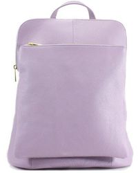 Sostter - Lilac Soft Pebbled Leather Pocket Backpack - Badre - Lyst