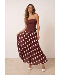 Style Cheat - Madelaine Bandeau Spot Midi Dress - Lyst