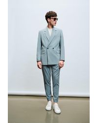 Burton - Relaxed Fit Green Double Breasted Suit Jacket - Lyst