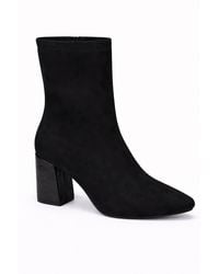 Spot on - Block Heel Ankle Boot With Almond Toe - Lyst