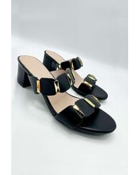 Miss Diva - Kolee Stud Detail Block Heel Mules - Lyst