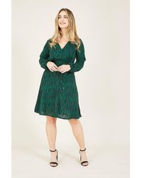 Mela - Green Animal Print 'rosanna' Midi Dress - Lyst