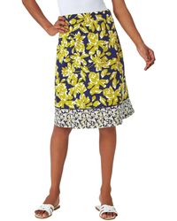 Roman - Floral Cotton Blend Stretch Skirt - Lyst