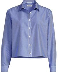 Lands' End - Plus Boxy Cropped Non-Iron Shirt - Lyst