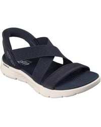 Skechers - Go Walk Flex Sandal Slip-Ins Sparkle Gore Cross Band Qtr Strap Sandal - Lyst