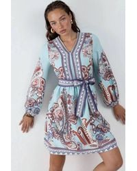 Msn-Collection - Patterned A-Line Mini Dress - Lyst