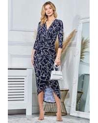 Jolie Moi - Print Wrap Front Bodycon Maxi Dress - Lyst