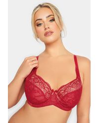 Yours - Stretch Lace Non-padded Underwired Balcony Bra - Lyst