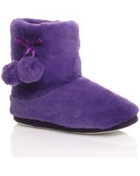 AJVANI - Faux Fur Lined Slip On Memory Foam Mules Slippers - Lyst