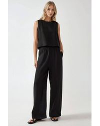 Hiccup - Linen Feel Blouse & Elastic Waist Pants Two-Piece Coord Set - Lyst